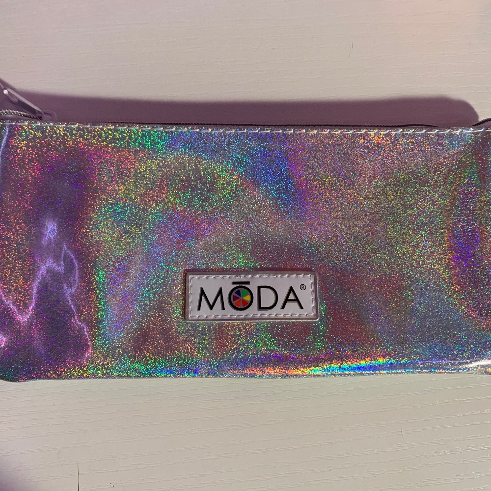 This is a motor holographic make up bag